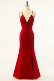 Dark Red Mermaid Formal Dress