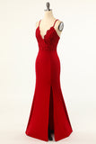 Dark Red Mermaid Formal Dress