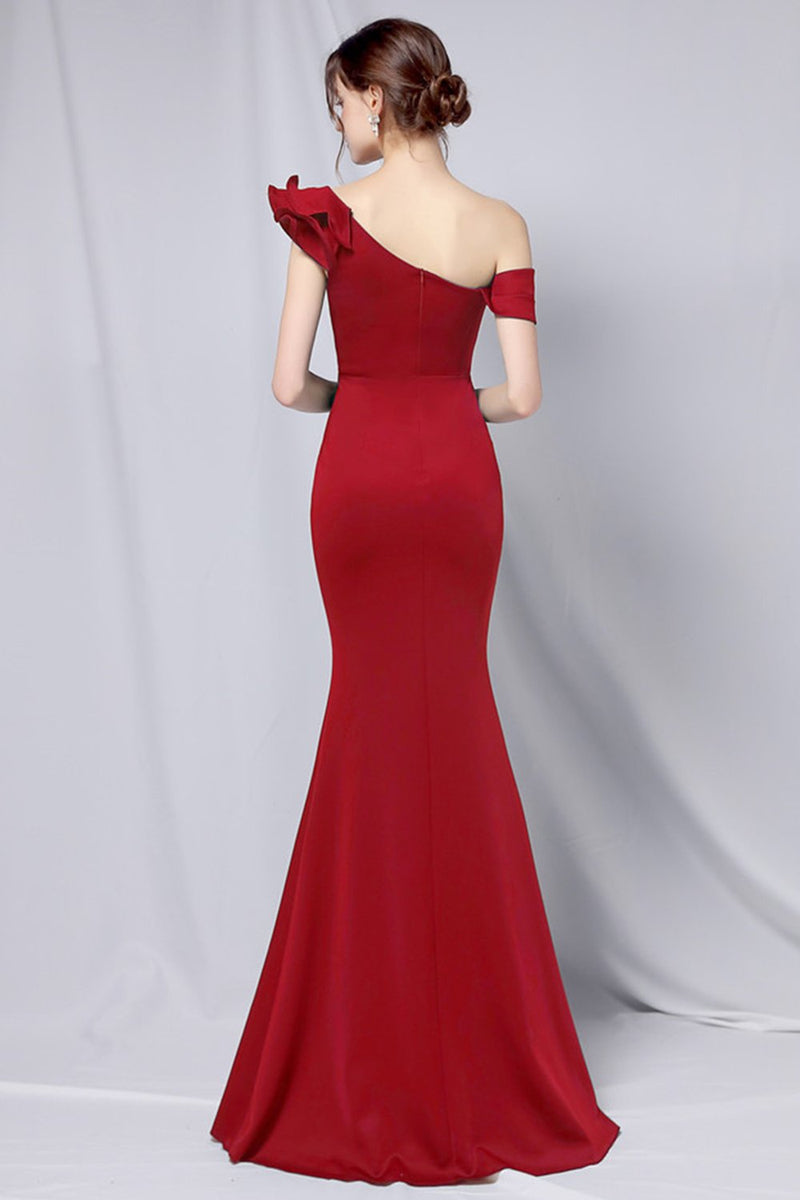 Load image into Gallery viewer, One Shoulder Simple Formal Dress