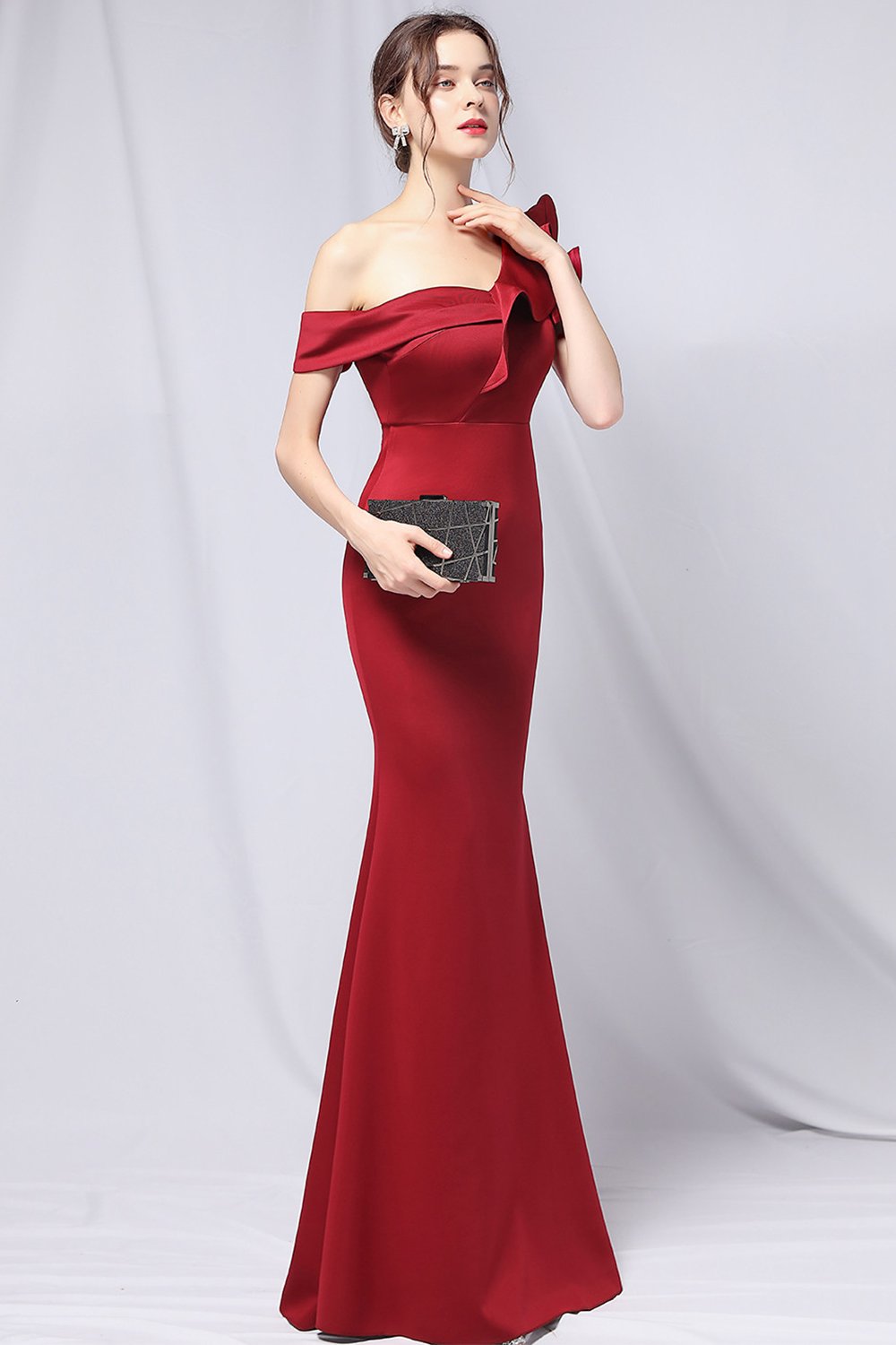 One Shoulder Simple Formal Dress