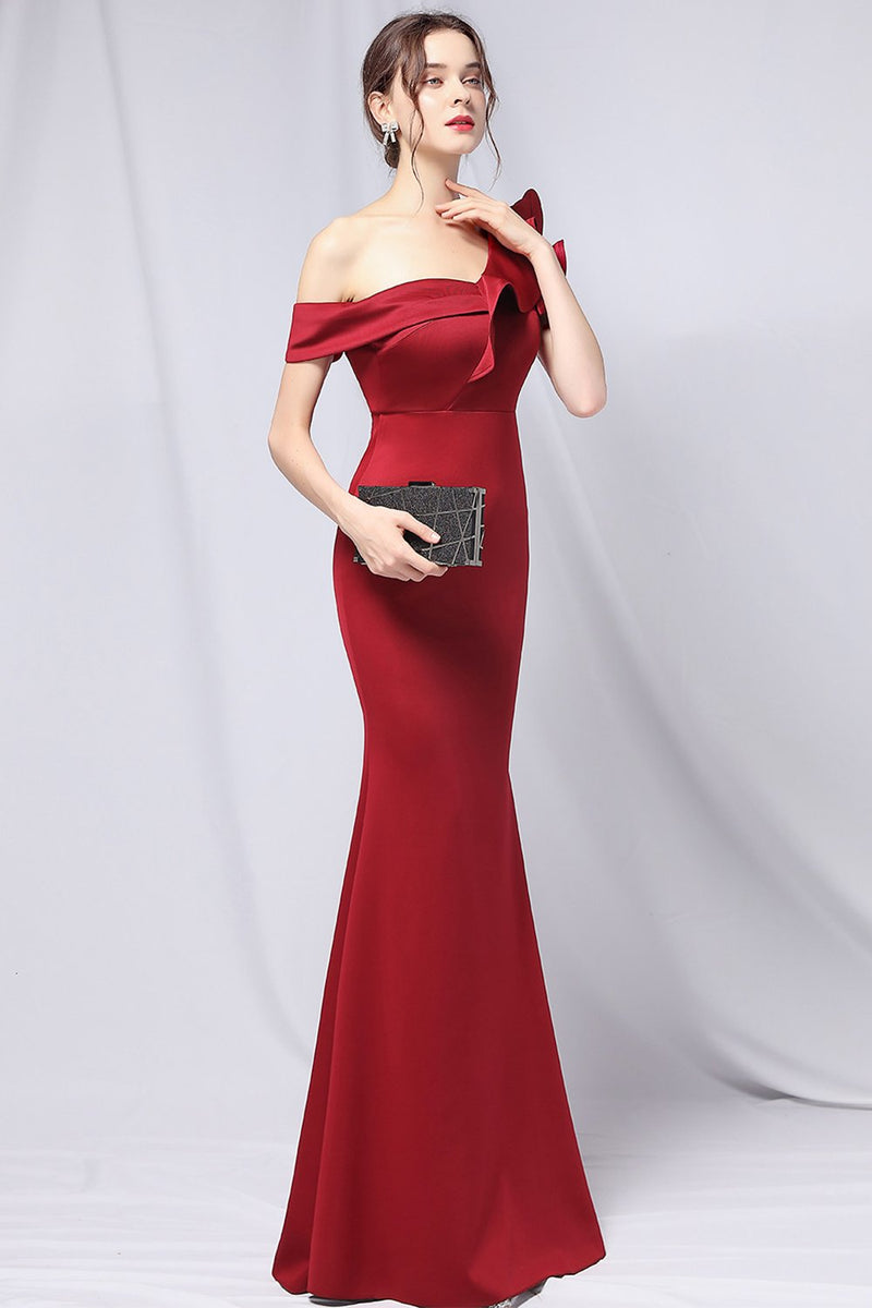 Load image into Gallery viewer, One Shoulder Simple Formal Dress
