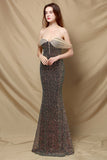 Off Shoulder Sequins Mermaid Formal Dress