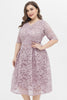 Load image into Gallery viewer, Plus Size Pink V Neck Lace Dress