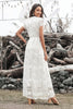 Load image into Gallery viewer, V-Neck White Lace Wedding Party Dress