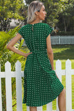 Green Polka Dots Midi Summer Dress