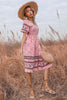 Load image into Gallery viewer, Pink Floral Print Summer Dress