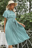 Load image into Gallery viewer, Retro Style Green Midi Summer Dress