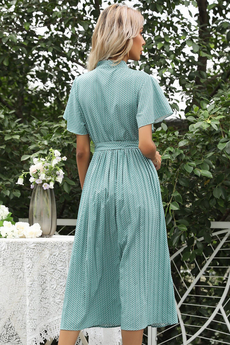 Load image into Gallery viewer, Retro Style Green Midi Summer Dress