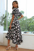 Load image into Gallery viewer, Black Floral Print High-low Summer Dress