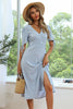 Load image into Gallery viewer, Blue Print V-neck Midi Summer Dress