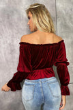 Burgundy Velvet Christmas Blouse