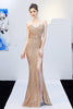 Load image into Gallery viewer, Sequins Spaghetti Straps Formal Dress with Slit