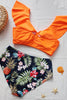 Load image into Gallery viewer, Plus Size Orange Floral Bikini