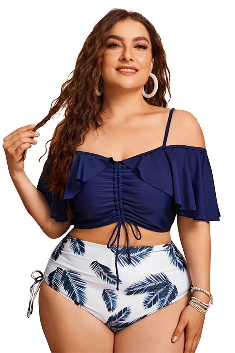 Load image into Gallery viewer, Plus Size Leaves Printed Bikini