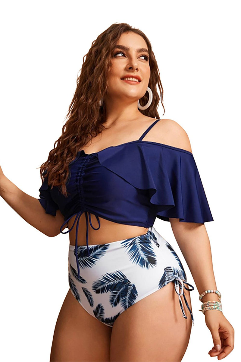 Load image into Gallery viewer, Plus Size Leaves Printed Bikini