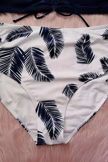 Plus Size Leaves Printed Bikini