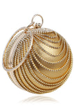 Golden Beaded Circle Party Clutch