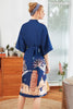 Load image into Gallery viewer, Blue Printed Bridesmaid Satin Robe