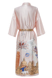 Blush Printed Bridal Satin Robe