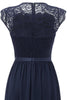 Load image into Gallery viewer, Navy Lace Formal Party Dress