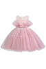 Load image into Gallery viewer, Blue A-line Tulle Flower Girl Dress with Bow