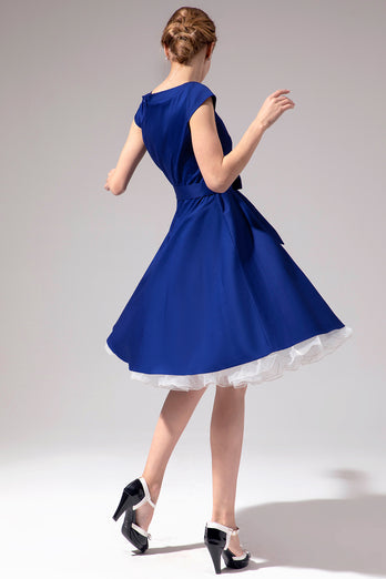 1950s Royal Blue Dress