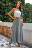 Grey Open Back Long Formal Dress