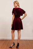 Flash Sale Velvet Cocktail Party Dress (1 pc - Random Style & Color)