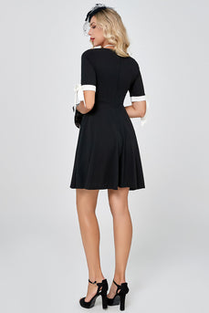 Vintage Short Sleeves Little Black Dress