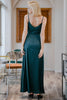 Load image into Gallery viewer, Dark Green Simple Long Bridesmaid Formal Dress