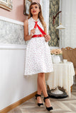 White Red Polka Dots Vintage Dress