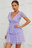 Load image into Gallery viewer, Cute V Neck Purple Cocktail Party Dress