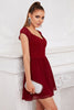 Load image into Gallery viewer, Burgundy Lace Short Cocktail Dress