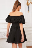 Black Off the Shoulder Cocktail Dress