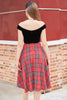 Load image into Gallery viewer, Plaid Off Shoulder High-low Vintage Dress
