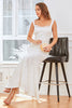 Load image into Gallery viewer, White Straps Mermaid Bridal Party Dress with Lace