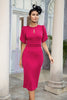 Load image into Gallery viewer, Fuchsia Bodycon 1960s Dress