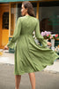 Load image into Gallery viewer, Green Printed Long Sleeves Casual Dress