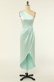 Sheath One Shoulder Sage Bridesmaid Dress