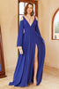 Load image into Gallery viewer, A Line Off the Shoulder Royal Blue Formal Dress with Split Front