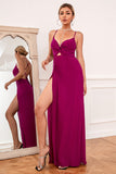 Spaghetti Straps Long Formal Dress with Split Front