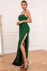 Load image into Gallery viewer, Green Glitter Simple Formal Dress