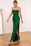 Green Glitter Simple Formal Dress