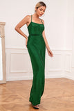 Green Glitter Simple Formal Dress