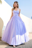 Purple Tulle A-line Formal Dress