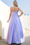 Purple Tulle A-line Formal Dress