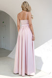 Blush Sequins Formal Dress with Slit