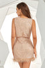 Load image into Gallery viewer, Blush Sequins Short Cocktail Dress with Feather