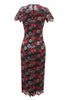 Load image into Gallery viewer, Red Black Mother of the Bride Dress with Sleeves