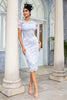 Load image into Gallery viewer, Grey Lace Mother of the Bride Dress